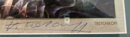 A very rare print of "THE DYING SWAN" by TRETCHIKOFF "double signature" - original signitare by him.