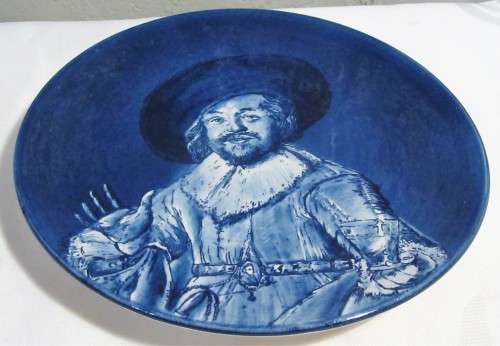 Royal Goedewaagen Blue Delfts Holland - Teller - de vrolijke drinker Frans Hals