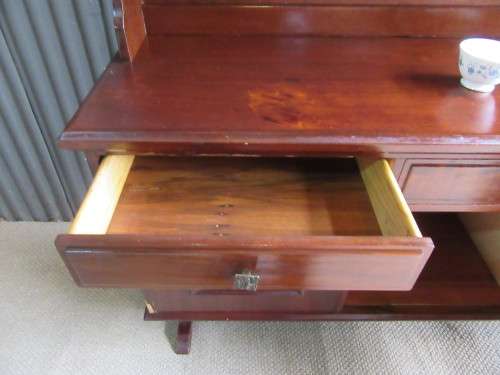 A MARVELOUS LARGE 1970'S  IMBUIA WELSH DRESSER WITH LOTS OF SPACE - STUNNING FURNITURE