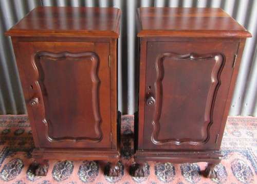 A VINTAGE PAIR BALL & CLAW BEDSIDE CABINET - THEY ALSO MAKE LOVLEY SIDE TABELS - FOR EXTRA STORAGE