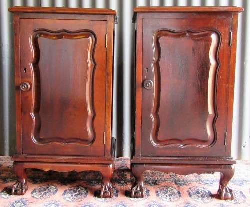 A VINTAGE PAIR BALL & CLAW BEDSIDE CABINET - THEY ALSO MAKE LOVLEY SIDE TABELS - FOR EXTRA STORAGE