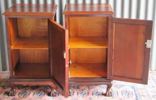 A VINTAGE PAIR BALL & CLAW BEDSIDE CABINET - THEY ALSO MAKE LOVLEY SIDE TABELS - FOR EXTRA STORAGE