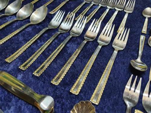 Stunning Large Gold Plated Cutlery!