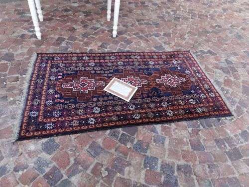 Balouch Persian Single noted triple rug 100% pure natural wool +/- 175 Knots per square inch