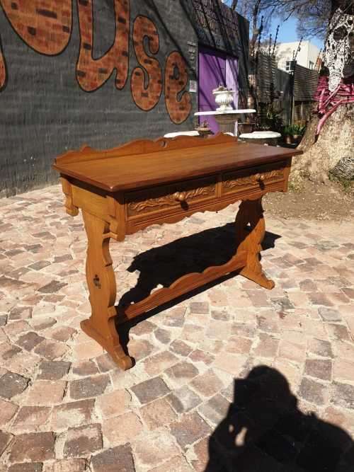 Carved Oak side sever with cutlery drawer will be perfect for a desk two.