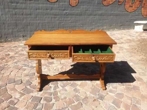 Carved Oak side sever with cutlery drawer will be perfect for a desk two.