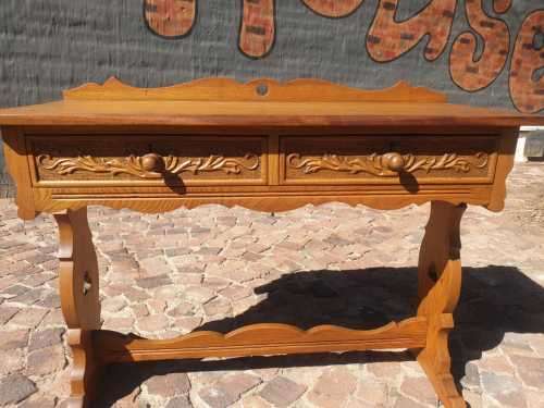 Carved Oak side sever with cutlery drawer will be perfect for a desk two.