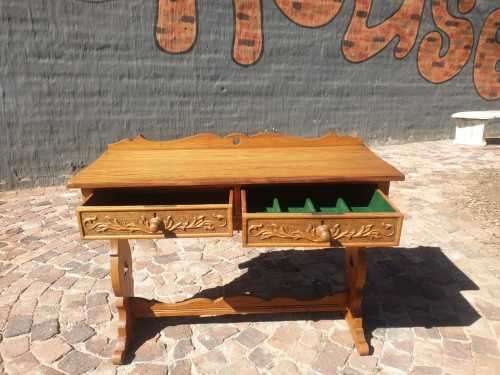 Carved Oak side sever with cutlery drawer will be perfect for a desk two.
