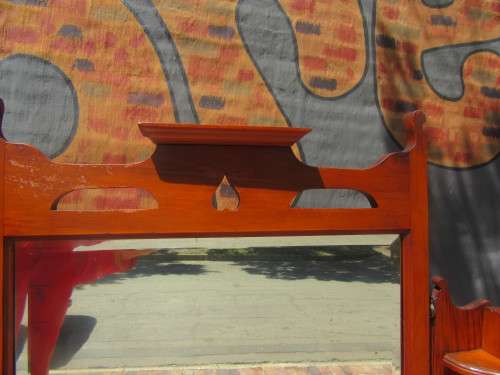 Gorgeous 1920's Solid Satinwood with the original bevelled Mirrors, Handles and wood Casters.