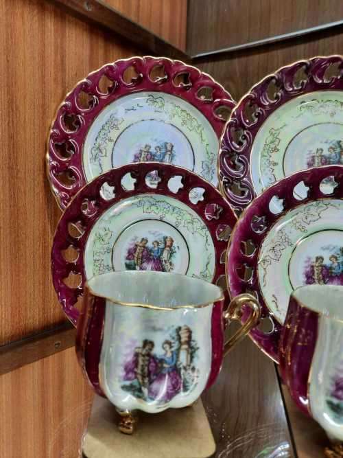 Hand Painted Lamode porcelain Luster Ware Coffee Set (22 piece)