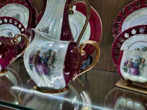 Hand Painted Lamode porcelain Luster Ware Coffee Set (22 piece)