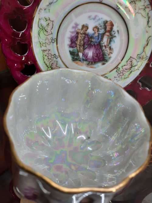 Hand Painted Lamode porcelain Luster Ware Coffee Set (22 piece)