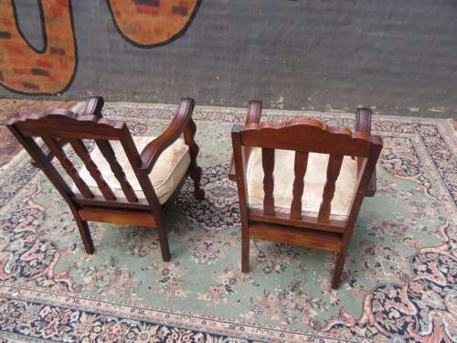 Pair of Ball and Claw Stink Wood occasional Chairs