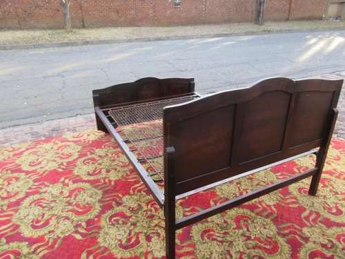 Solid 1950`s Embuia Double bed base Solid structure! Beautifully aged!!
