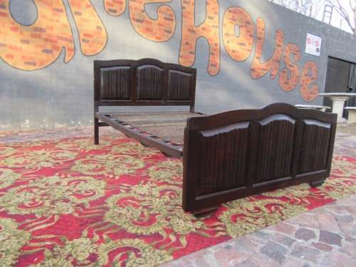 Solid 1950`s Embuia Double bed base Solid structure! Beautifully aged!!