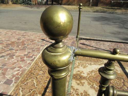 Antique Brass double bet on original casters