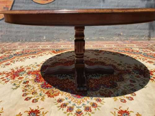 Stunning 8 seater Rhodesian Teak? Dining room table and chairs covered in leather.  R12950  +/- Heig