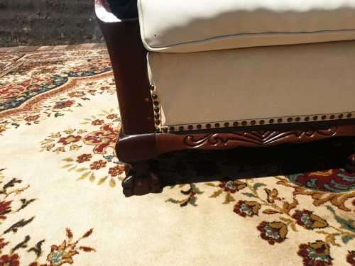 Beautifully carved three-seater imbuia Ball and Claw in good condition