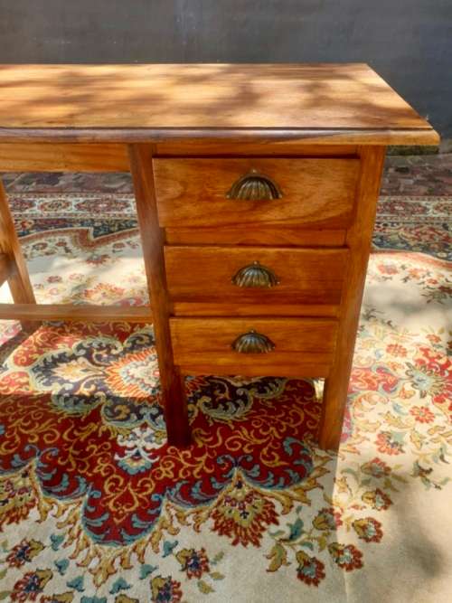 Solid Kiaat Desk with Three Drawers Perfect for a Kids Bedroom or small Office