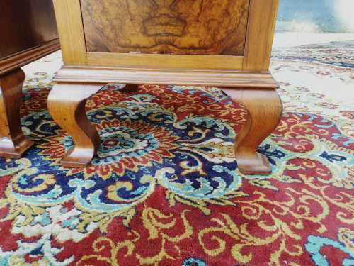 Pair of tall Art Deco wall nut finished pedestals