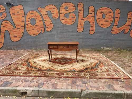 Solid wood Queen Anne Style Console Table or Server With Three Drawers