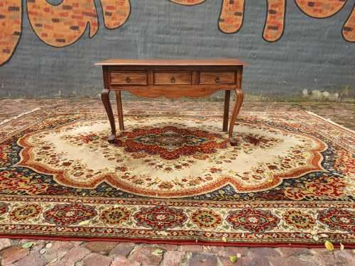 Solid wood Queen Anne Style Console Table or Server With Three Drawers