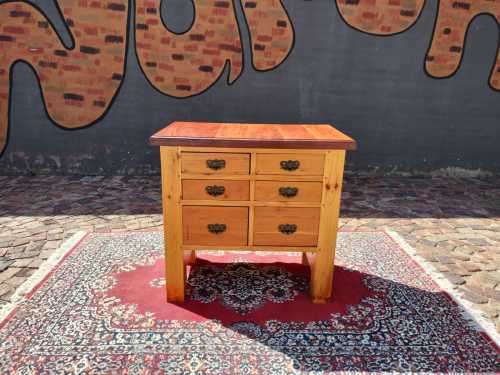 Country Cottage Style Butchers Block,  Kitchen Island solid oregan with six drawers.