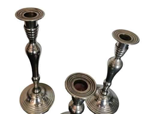 Trio of Silver plated candle holders