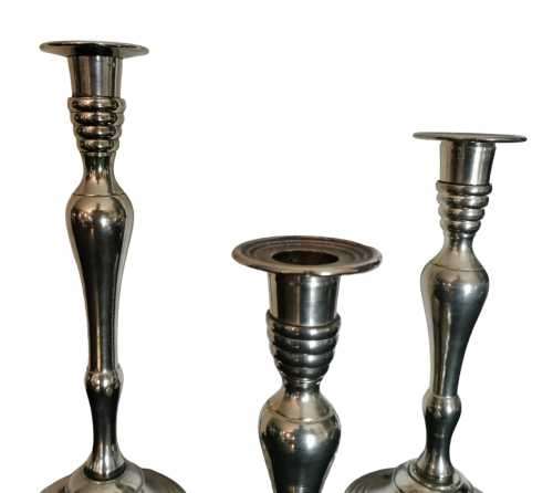 Trio of Silver plated candle holders
