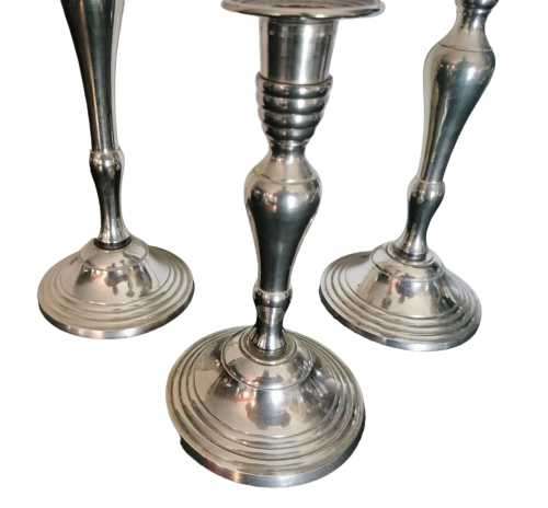 Trio of Silver plated candle holders