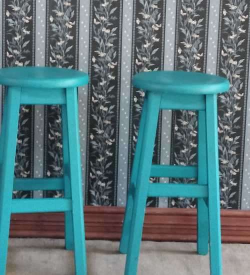 Pair of painted bar chairs