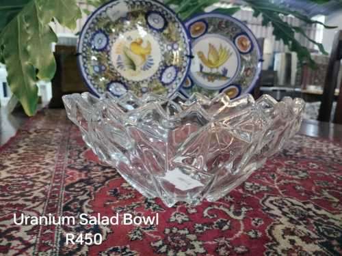 Vintage Uranium Glass Salad Bowl