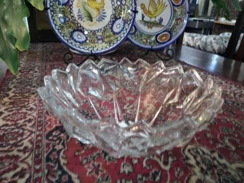 Vintage Uranium Glass Salad Bowl