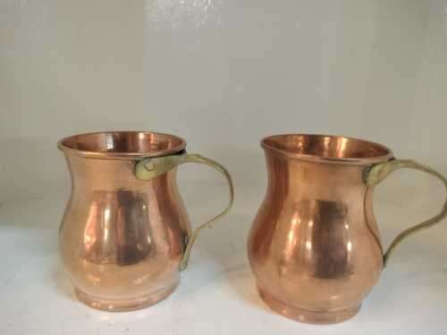 Pair of Antique Copper Mugs