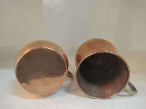 Pair of Antique Copper Mugs