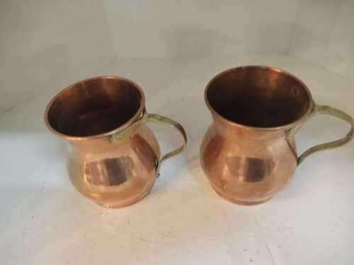 Pair of Antique Copper Mugs