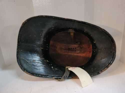 19th century Scottish leather fire helmet