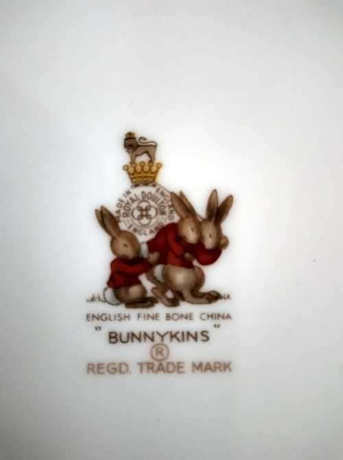Royal Doulton Bunnykins Bowl Dancing Bunnies Rocket Ship 1936 Fine Bone China