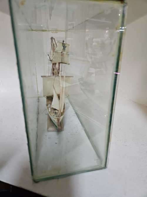 Vintage Model ship in a Glass case