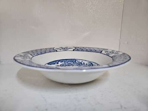 Antique Yuan blue and white china Side Porridge Bowls 16xcm by Wood and Sons