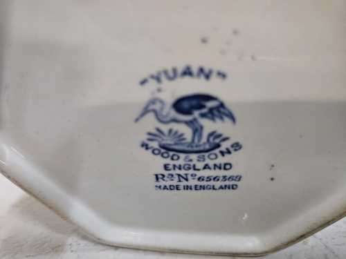 Antique Yuan blue and white china 4 to 6 Cup Tea Pot by Wood and Sons