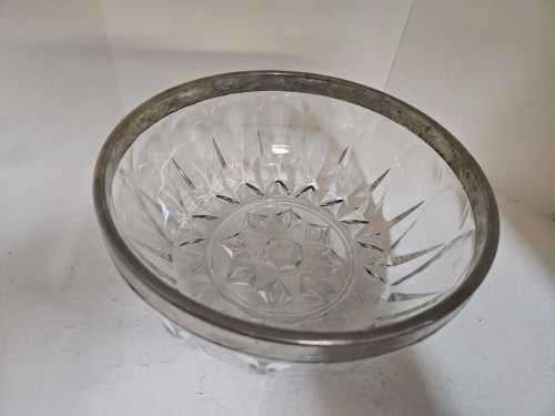 Salad Bowl  with a silver plated trim