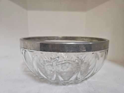 Salad Bowl  with a silver plated trim