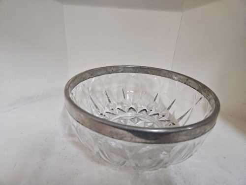 Salad Bowl  with a silver plated trim
