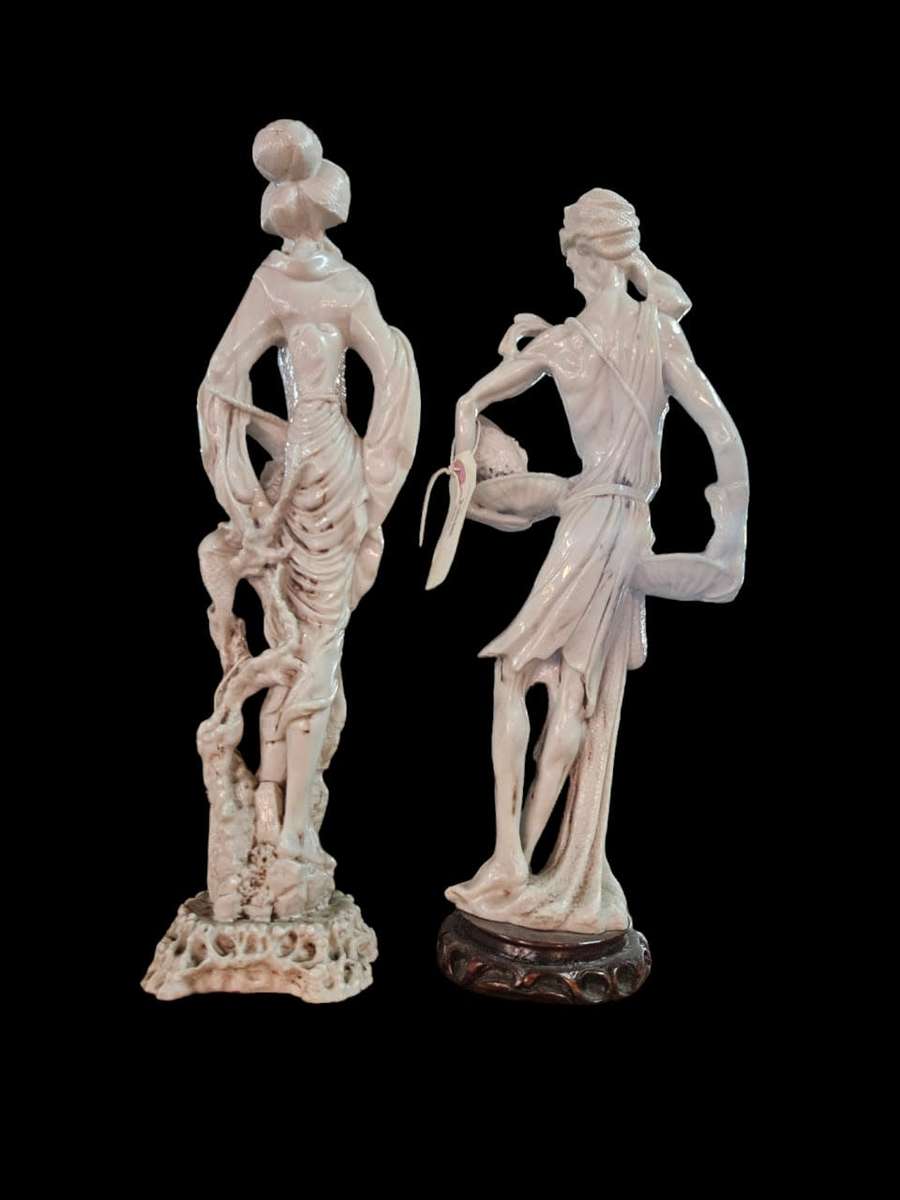 Carved Oriental Villager Figurines