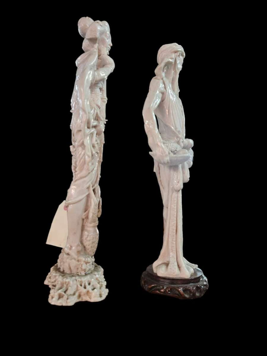 Carved Oriental Villager Figurines