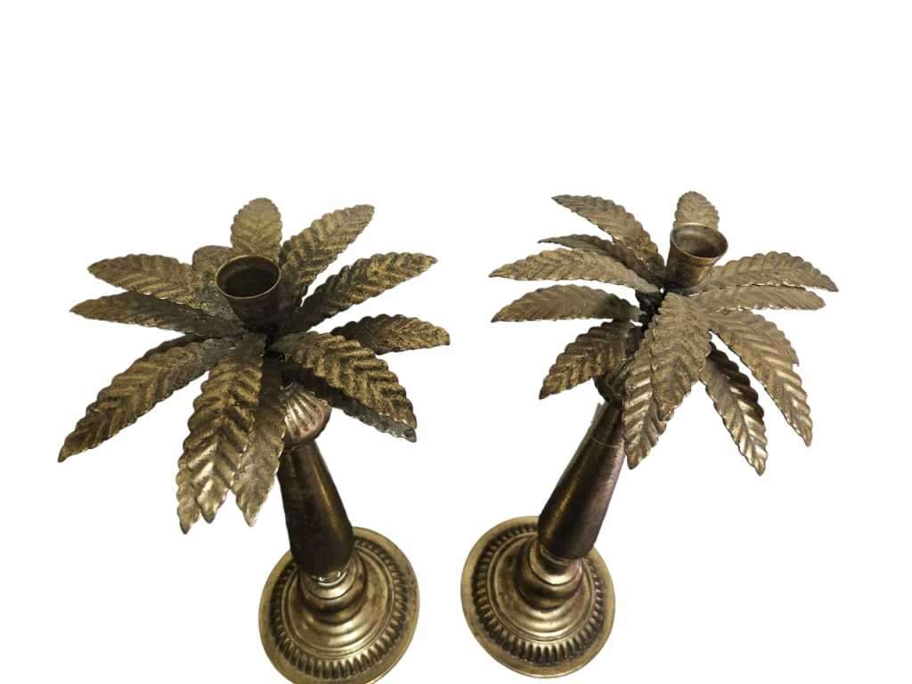Pair of Metal Candle Sticks with a gold tone