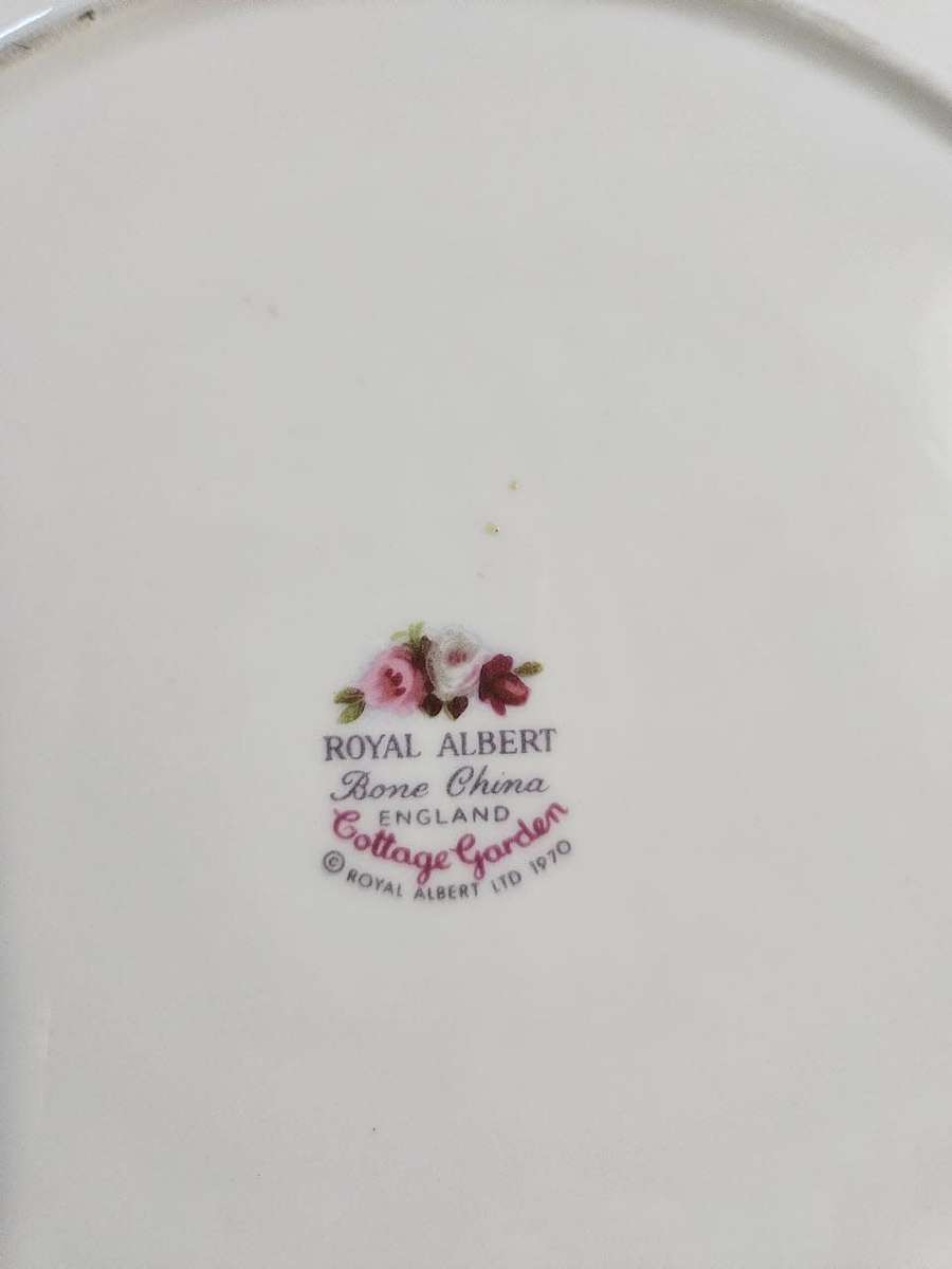 Exquisite Royal Albert Cottage Garden Cake Plate, a charming addition to your vintage tableware