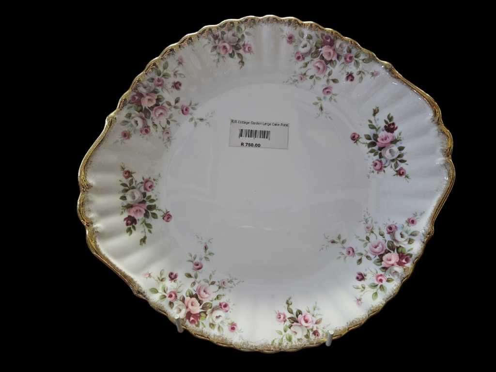 Exquisite Royal Albert Cottage Garden Cake Plate, a charming addition to your vintage tableware