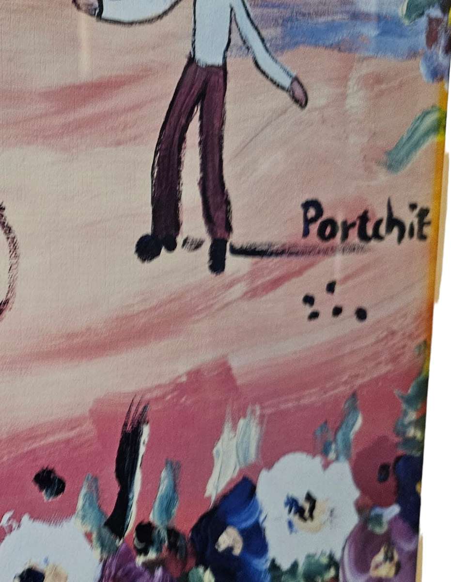 Framed Porchie Print behind glass R1450 H 83m x L 89cm